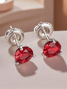 925 Sterling Silver Luxury Elegant Classic Zirconia Stud Earrings For Women, Engagement, Wedding, Date, Party, Holiday, Birthday, Premium Jewelry Gift