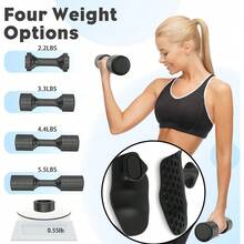 Weights Adjustable Dumbbell Set Of 2, Each 2.2lb, 3.3lb, 4.4lb, 5.5lb Dumbbells For Women/Men, 4 In 1 Hand Weights Set For Home Gym Fitness Training With 2PCS Non-Slip Palm Protections Gym Accessories - Multicolor - View 2