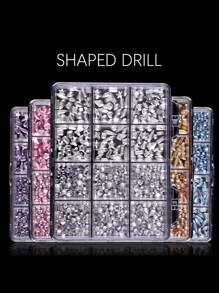 12pcs/Set Mixed Flat Nail Art Rhinestones Decor, Nail Jewels For DIY Nail Jewelry, Phone Case, Cup, Hair Accessories, Face Gems