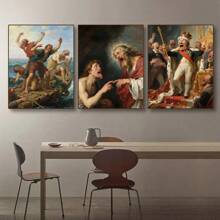 1pc Wall Arts Posters Optional Frame Vintage Classic Oil Painting Decorative Hanging Paintings, Many Characters, Decorative Oil Paintings.