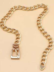 Fashion Thick Metal Chain Waist Belt, Plus Size Decoration For Dresses, Shirts