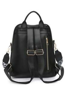 Fashionable Women 3-In-1 Street Style Backpack For Commuting, Travel, Laptop Use - Black - View 7