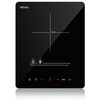 MAXPOWER IsEasy Single Induction Cooker 2100W Portable Induction Hob With Slim Black Crystal Panel Body, Induction Plate With 9 Power Levels Setting, Max & Min Function, 8-Hours Timer, Lock (WQ-8030)