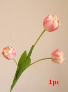 1pc Tulip Artificial Flowers, Real Touch Flower Pink Fake Flowers, Fake Tulip Flower Arrangement Bouquet Suitable For Home Office Wedding Decoration Artificial Plant Decoration