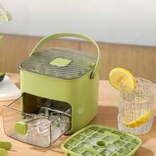 1 Bộ hộp đá cầm tay có nắp đậy, khuôn làm đá viên áp suất chất lượng cao, xô làm đá, khay làm đá viên áp suất, khuôn đá viên, khay đá viên, xô đá viên. - Nhiều màu - Xem 7