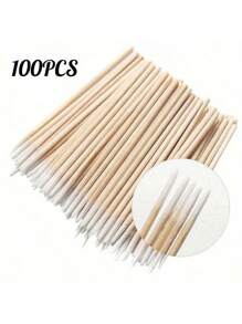 100 Stücke/200 Stücke Holz Nagelpflege Stäbchen, Holz Maniküre Spitzen, Nagellack Korrektur Werkzeug, Nagelpflege Zubehör und Werkzeuge, Schulanfang