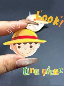 bandai 1pc Anime One Piece Cosplay Straw Hat Crew Mark Brooch, Cartoon Character Badge Pin, Fan Gift, Collectible, Backpack Pendant, Desktop Decoration, Office Toy, Suitable For Men And Women [No Surface Scratches Or Peeling]