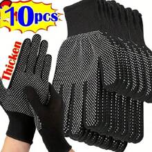 20pcs Nitrile Coated Gardening Gloves, Work Gloves, Non-Slip, Durable, Breathable Reusable, Gardening Driving Labor Protection Thin Coated Gloves, Reusable (Black, Blue)