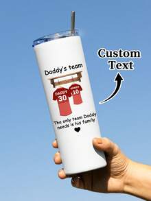 1pc 20oz/600ml Personalized Water Cup Exclusive To Dad's Favorite Team. This Is A Unique Father's Day Gift. You Can Customize The Text On It. This Water Cup Is Themed Around Dad's Favorite Football Team And Can Also Serve As An Excellent Birthday Gift For Dad. - Multicolor - View 4