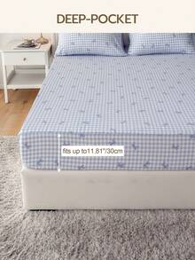 2/3 件 100% 涤纶格子 + 蝴蝶结床上用品套装（1 张床单 + 1/2 个枕套） - 彩色 - 查看 7