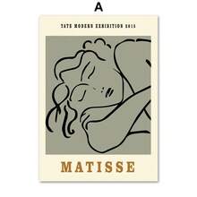 1PC Matisse Abstract Flower Woman Posters Museum Wall Art Print Canvas Painting Sage Green Wall Pictures Living Room Decor Paintings In Living Rooms, Bedrooms, Dining Rooms Optional Frames Modern Posters, Wall Arts, Canvas Paintings, And Reusable Frames - Multicolor - View 19
