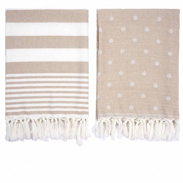 2pcs Oversized Turkish Beach Towels - 39"X 71"/99 X 180cm, Quick Dry Sand-Proof Compact Cotton Beach Towels For Beach, Bathroom, Swimming Pool, Travel, Yoga, Camping