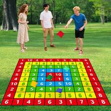 35"/50"/59" Target Toss Game Set, Includes 2 Bean Bags - Durable Polyester, Suitable For Birthday Party And Family Outdoor Entertainment - Easy To Install, No Power Needed, Family Game Night | Numbered Scoring Rings | Durable Game Set - Red - View 2