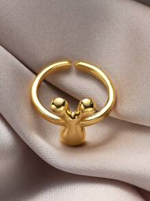 1pc Fashionable Gold 26 Letter A-Z Copper Gold Plated Retro Coin Style Adjustable Ring, Suitable For Women Daily, Beach, Party, Holiday Wear, Gift For Couple And Friends