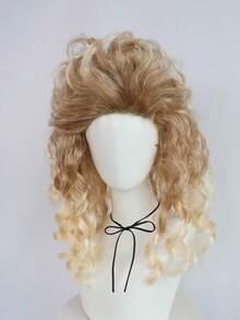 20 Inch Blonde Disco Fluffy Synthetic Wavy Cosplay Wig With Dark Roots For Women 80s Hippie Rocking 70s 90s Theme Party, Retro Elegant Princess Wig Shaggy Layered Big Bouffant Curly Vintage Costume Wig For Holiday Birthday Gift For Christmas Decor - Gold - View 4