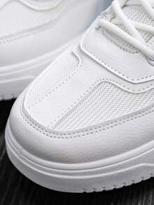 Moda de los hombres de color degradado Low Top Thick Bottom zapatillas de baloncesto,Transpirable Round Toe Lace Up Casual Sneakers,antideslizante suela de goma zapatillas de tenis de los hombres - Celeste - Ver 3