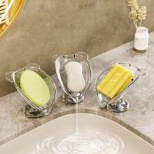 1pc Soap Dish Tray, Freestanding Luxury Soap Holder For Bathroom, No Drilling Required Bathroom Accessories Bathroom Organizer Back To School Storage