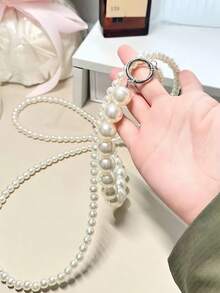 Pearl Phone Lanyard Strap Set | Detachable Long & Short Combo Compatible With IPhone & Android | Stylish Mobile Strap For Travel, Daily Wear & Outfit Matching - Pearl Lanyard Set - View 8