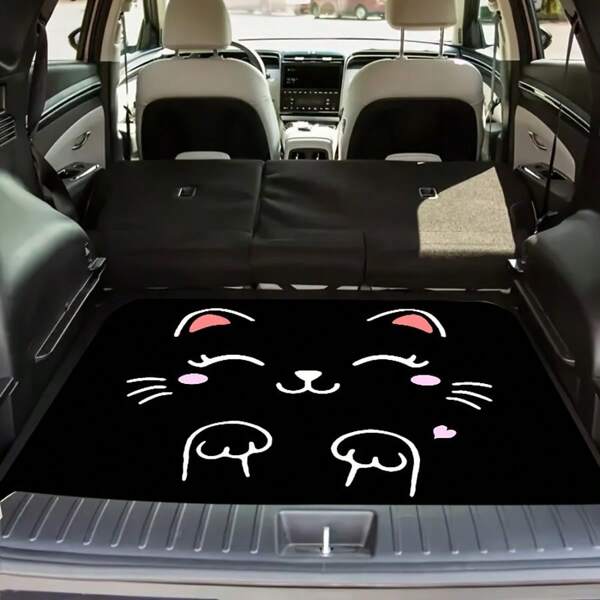 1 pieza Alfombrilla de carga de coche de terciopelo de cristal - Antideslizante, mantiene tu vehículo limpio y ordenado, protección duradera para SUV y sedán, Alfombrilla de carga de SUV | Diseño de rosa vibrante | Superficie antideslizante, Alfombrilla de auto
