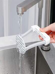 White PP Manual Potato Masher With Non-Slip Handle, Washable Kitchen Vegetable Crusher, Fruit Juicer, Potato Ricer, Vegetable Shredder For Cooking & Dining, Easy Kitchen Tool - White - View 7