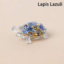 1 pièce Statue de tortue en cristal naturel, pierre de Reiki, figurine de tortue, amulette, sculpture Feng Shui pour la décoration de la maison et du bureau