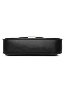 Women Solid Color PU Adjustable Shoulder Strap Shoulder Crossbody Bag - Black - View 6