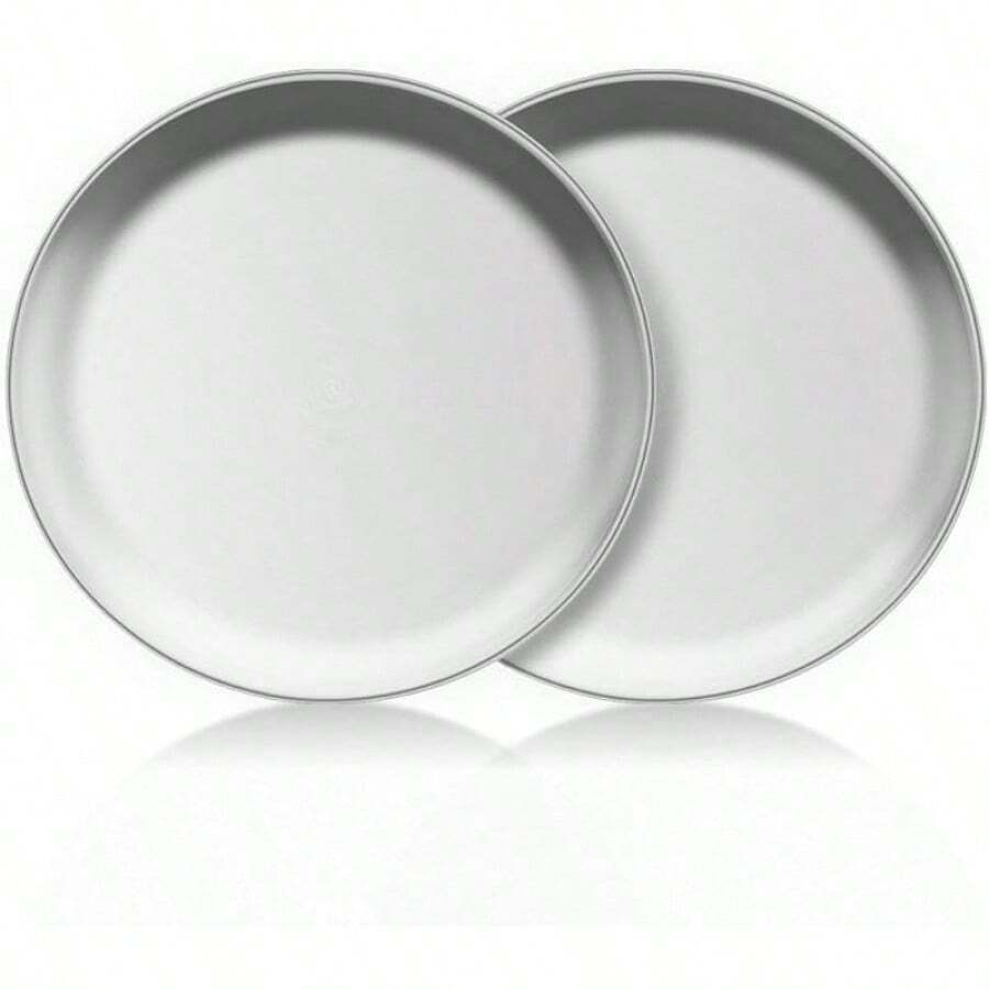Stainless Steel Plates Set Of 2 Metal Dishes Dinner Tray 5.5 Inch For Snack,Nut, Candy,Camping Plate, Shatterproof Dishwasher Safe - 13.5 Inch - View 1