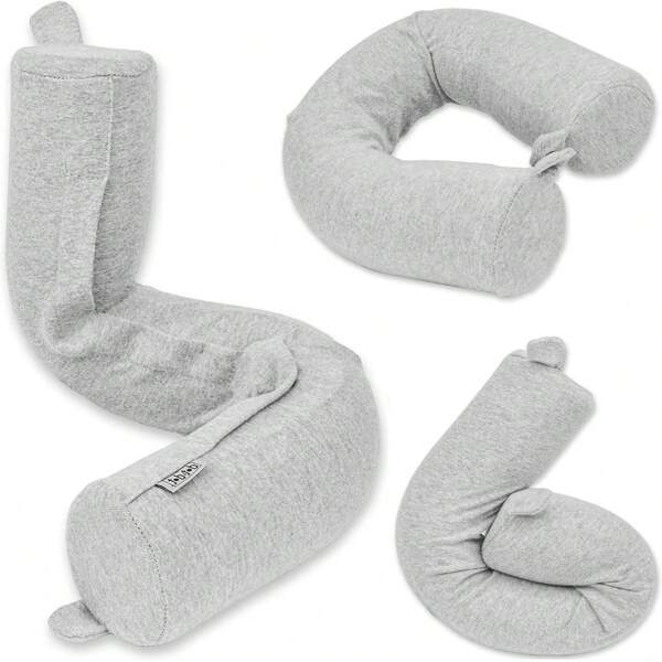 1PC Twist Memory Foam Travel Pillow For Airplanes - Travel Neck Pillow For Sleeping - Airplane Pillow For Neck Support, Lumbar And Leg - Adjustable, Bendable Neck Roll Pillow