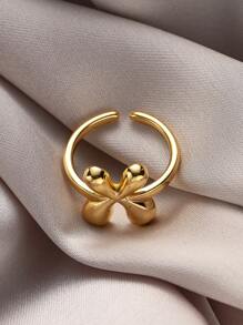 1pc Fashionable Gold 26 Letter A-Z Copper Gold Plated Retro Coin Style Adjustable Ring, Suitable For Women Daily, Beach, Party, Holiday Wear, Gift For Couple And Friends