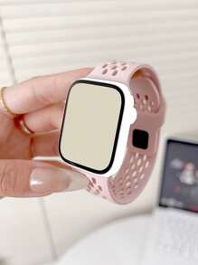 Cool Summer Sports Silicone Strap For Apple Watch 38 40 41 42 44 45 46 49mm Fashion Watch Strap Breathable Hole Design For Apple Watch Series 10 9/8/7/6/5/4/3/2/1/SE Buckle Watch Band