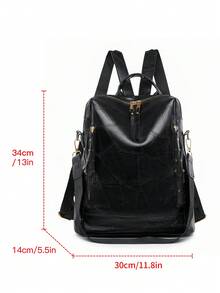 LECEY Mochila-bolso retro convertible - Diseño espacioso de doble uso con compartimento para computadora portátil y correas ajustables para el hombro - Perfecto para viajes, trabajo, escuela y uso diario - Negro - Ver 6