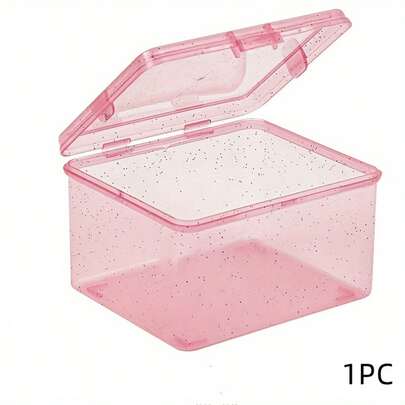 1 件多功能翻盖收纳盒，适用于珠宝、化妆品、样品、小工具等。防尘收纳盒，现代设计，塑料家居收纳盒，桌面展示收纳，样品盒