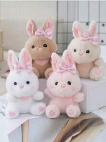 15 厘米/5.90 英寸复活节兔子毛绒玩具可爱动物兔子带蝴蝶结毛绒动物玩偶装饰创意礼物儿童生日派对家居女孩房间装饰 - 彩色 - 查看 5