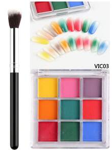 渐变美甲颜料粉套装 - 9色纯色渐变美甲粉，适用于极光和星空美甲设计，专业沙龙及DIY涂抹粉，打造创意全息美甲，附赠刷子，新年礼物，返校季好礼 - 彩色 - 查看 10