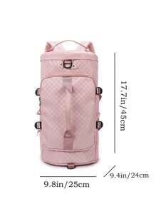 Spacious Solid Color Sports Backpack - Durable And Fashionable Travel Storage - Portable, Multifunctional And Unisex, Square Pattern Design, Suitable For Gym, Travel And Daily Use Bag For School School Accessories School Stuff