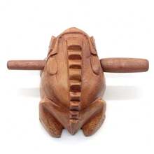 Frog Guiro Rasp - Small Instrument Musical Wooden Percussion Wood Block Instrument Of Frog Noise Maker And Cool Music Gifts Ideas Funny Weird Instruments For Adults Made From Nature Wood - 1pc - View 10