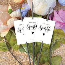 20Pcs Wedding Party Bridal Shower Party Favors Let Love Sparkle Cards For Guest (Only Cards) - White-let Love Sparkle-20pcs - View 2