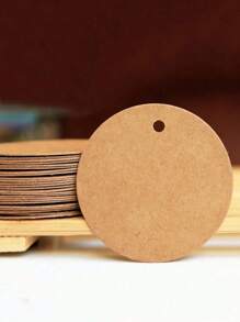 100pcs Round Gift Wrapping Tags, Vintage Paper Gift Decoration Cards For Birthday Party,Christmas