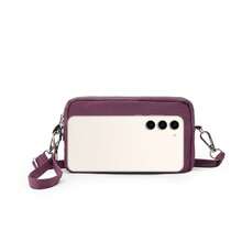 meetself Solid Color Ladies Slant Shoulder Bag Three Zipper Shoulder Bag Leisure Simple Handbag Portable Handheld Coin Purse Coin Bag Card Bag Large Capacity Handheld Cell Phone Bag Multifunctional Multiple Use Of The Bag - View 7