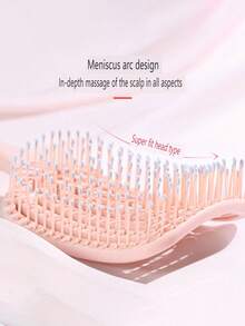 1pc Hollow Arc Mosquito Coil Comb, Purple And Pink Rake Comb For Men And Women, Massage Comb, Smooth Hair Comb - Mauve Purple - View 7