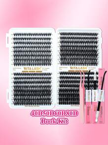 RITALASH RITALASH 640pcs/800pcs D Curl Individual Cluster Lashes 17 Styles Book Clusters DIY False Eyelash Extension Mix Length Natural And Comfortable False Eyelashes At Home For Daily Life&Dates And Party