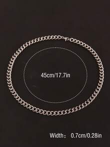 1pc Unisex Stainless Steel Polished Chain Necklace - [Similar To Necklace 82]