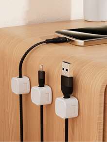 6pcs, Charging Cable Data Cable Storage Magnetic Cable Organizer Office Desktop Mouse Cable Fixed Cable Non-Trace Self-Adhesive Cable Winder - Multicolor - View 8
