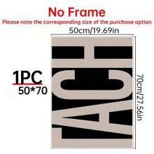 1pc Letter TACH Canvas Art Print-Modern Art Decoration Classic Style Wall Decoration, Suitable For Home Office, Bathroom, Living Room, Bedroom-Ink Printed Letter Art Poster, Suitable For Indoor/Outdoor-Art Seasonal Spring And Summer Wall Art Decoration.