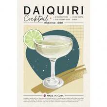 1pc Gift Cosmopolitan Posters Print Cocktail Drink Minimalist Wall Arts Nordic Vintage Alcohol Recipe Canvas Painting Wall Picture Home Decor Optional Frame ,Wall Art With Frame - Multicolor - View 11