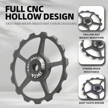 Polea del desviador trasero de bicicleta VXM de 15T, de aleación de aluminio con cerámica, con rodamiento metálico