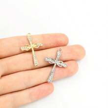 10 pièces Charms croix en cristal style baroque strass pour hommes femmes unisexe en alliage pendentifs pour colliers boucles d'oreilles pendentifs DIY Fournitures de bijouterie pour petite entreprise