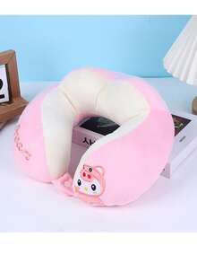 刺繡U型旅行枕頸部保護枕，成人便攜式辦公室開車頸枕