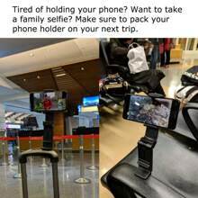 1pc Versatile Airplane Shaped Phone Holder, Capable Of 360-Degree Rotation, Hands-Free, Pocket-Sized Essential Airplane Travel Accessory, Pink & Black Compatible With IPhone, Android Phone, Gift For Birthday, Family, Friends Car Accessories, Car Phone Holder