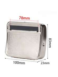 1 件手工制作 70 毫米/78 毫米/110 毫米银色手动可调卷烟盒，金属烟盒吸烟配件（随机图案） - 銀色 - 查看 7